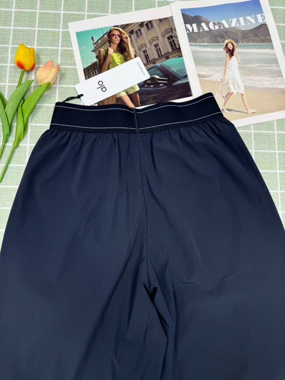 💙 NWT Alo Yoga Suit Up Trouser Navy Regular 30" Inseam Wide Leg Pants - Picture 5 of 8